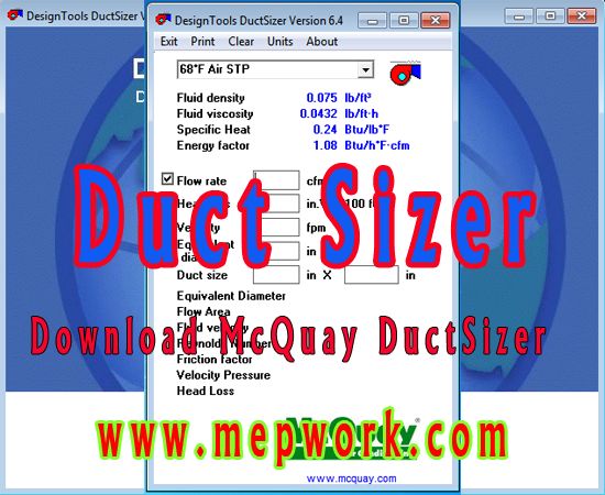 Mcquay hvac duct sizer software, free download 64-bit